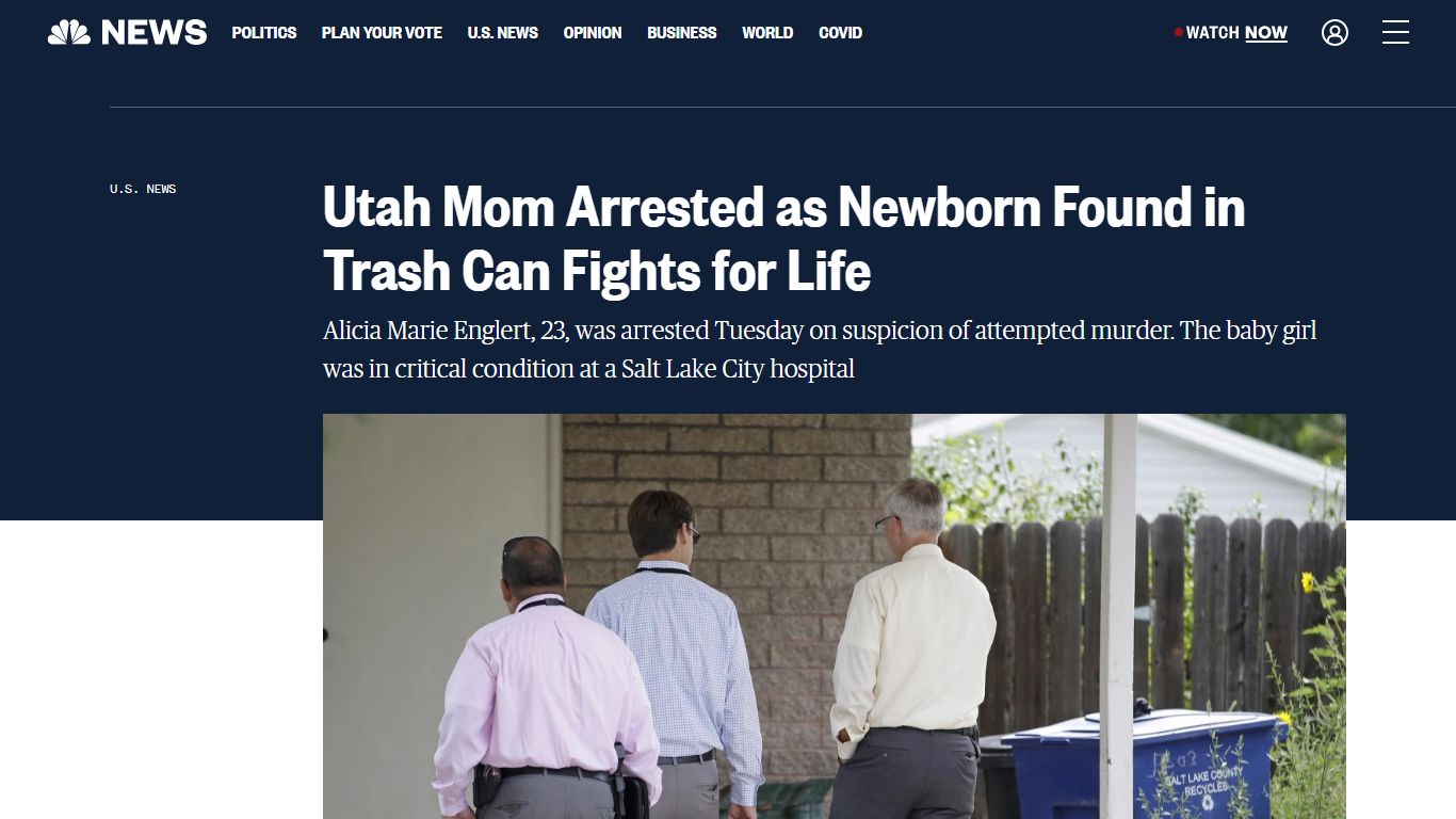 Utah Mom Arrested as Newborn Found in Trash Can Fights for Life - NBC News